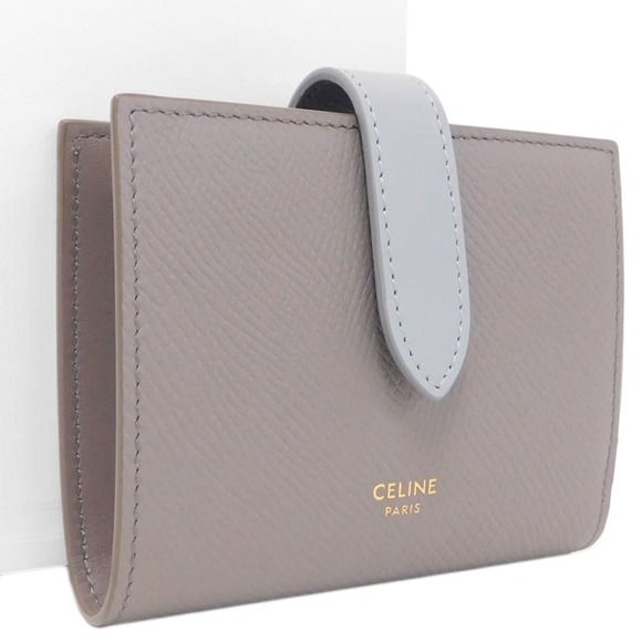 Celine Gray Leather Blue Wallet - Picture 1 of 8